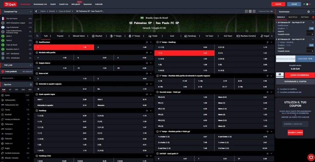 31bet scommesse sportive italia