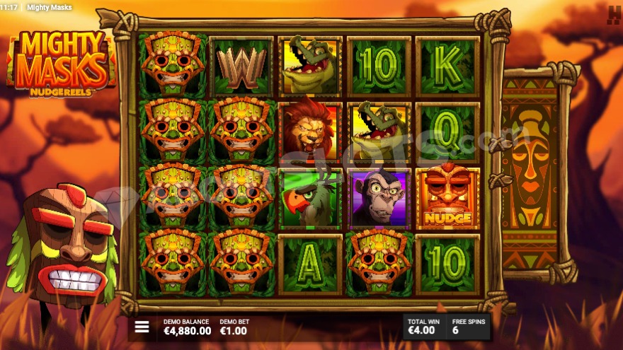 slot Mighty Masks NudgeReels - Serengeti Sunset Gioco Bonus