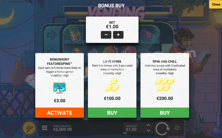 slot Vending Machine - Acquisto Bonus