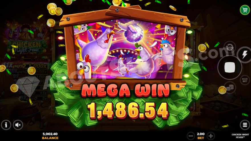 slot Chicken Night Fever - Mega vincita