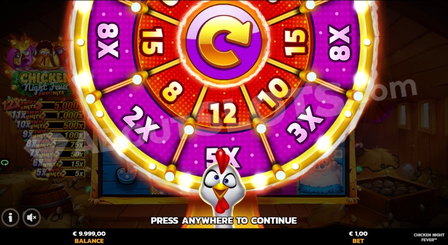 slot Chicken Night Fever - Ruota dei giri gratis