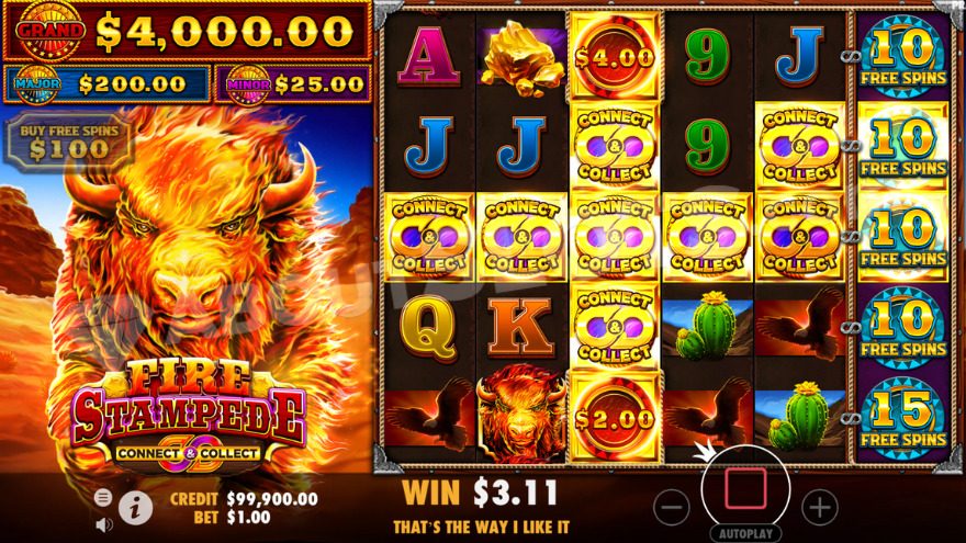 slot Fire Stampede - Connetti e raccogli