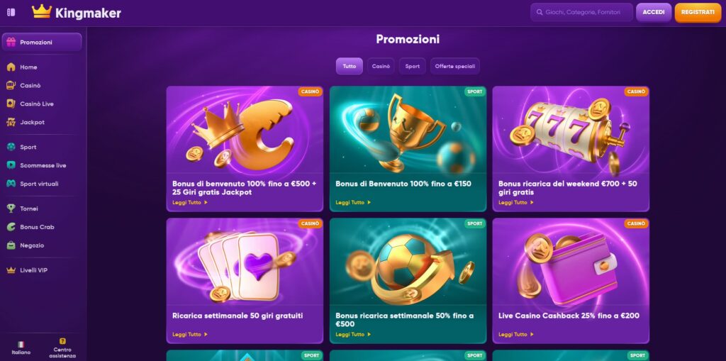Kingmaker bonus-promozioni