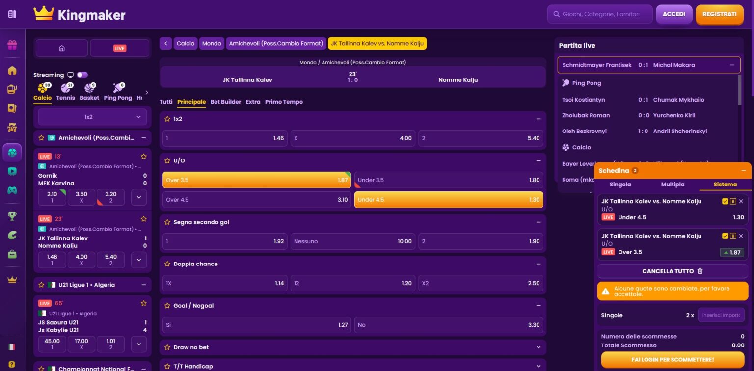 Kingmaker scommesse-sportive