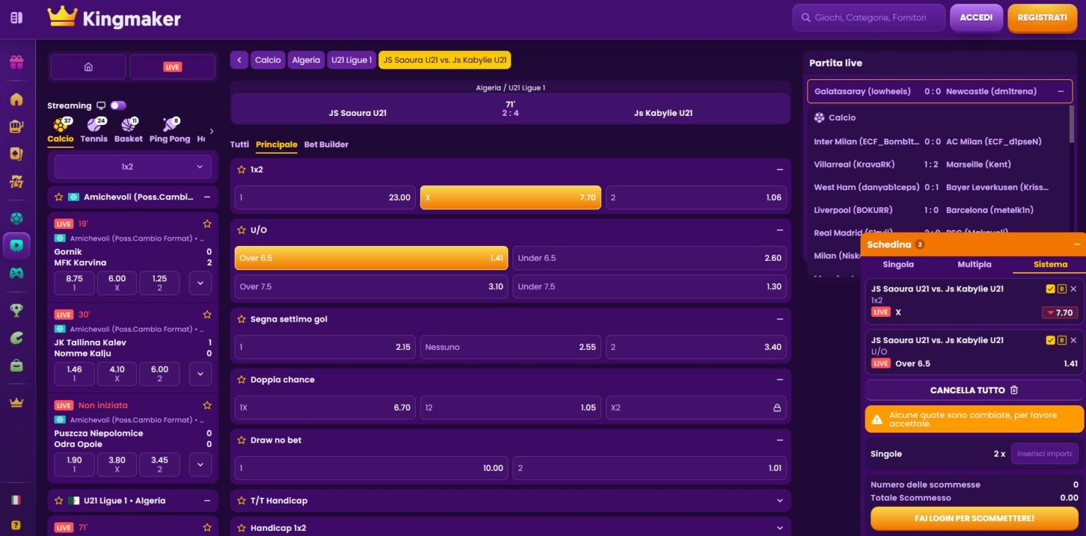 Kingmaker scommesse-sportive-live