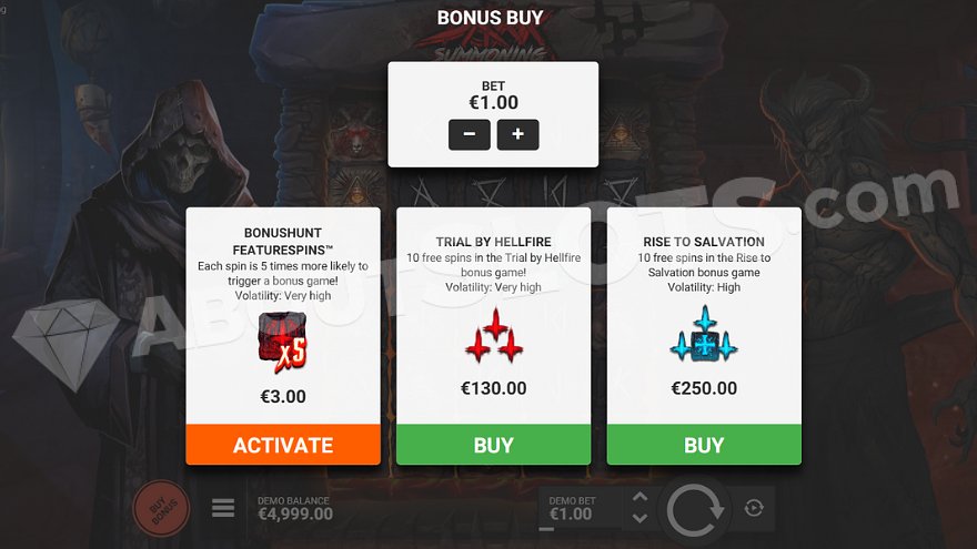 slot Dark Summoning - Bonus Acquisto