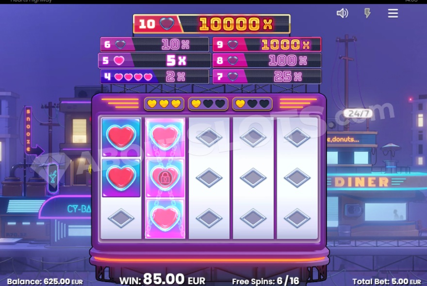 slot Hearts Highway - Cuori bloccati nei Free Spins