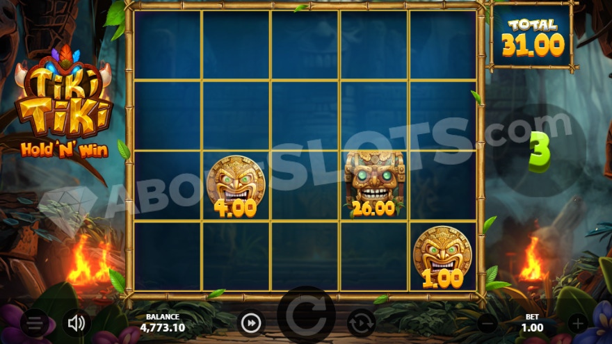 slot Tiki Tiki Hold-N-Win - Funzione Hold 'N' Win