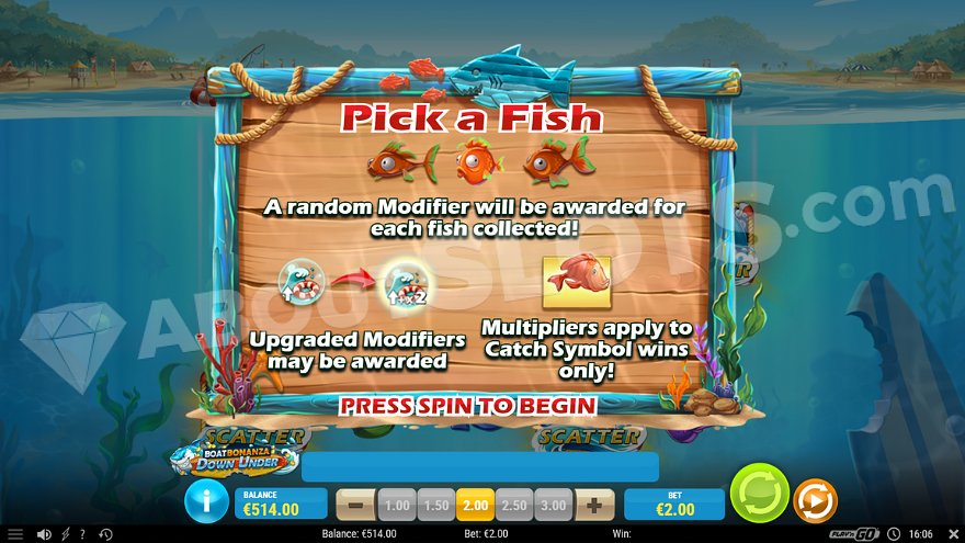 slot Boat Bonanza Down Under - Scegli un pesce