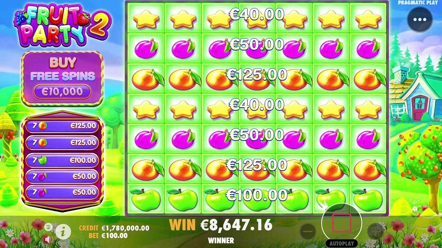 slot Fruit Party 2 - Vincita