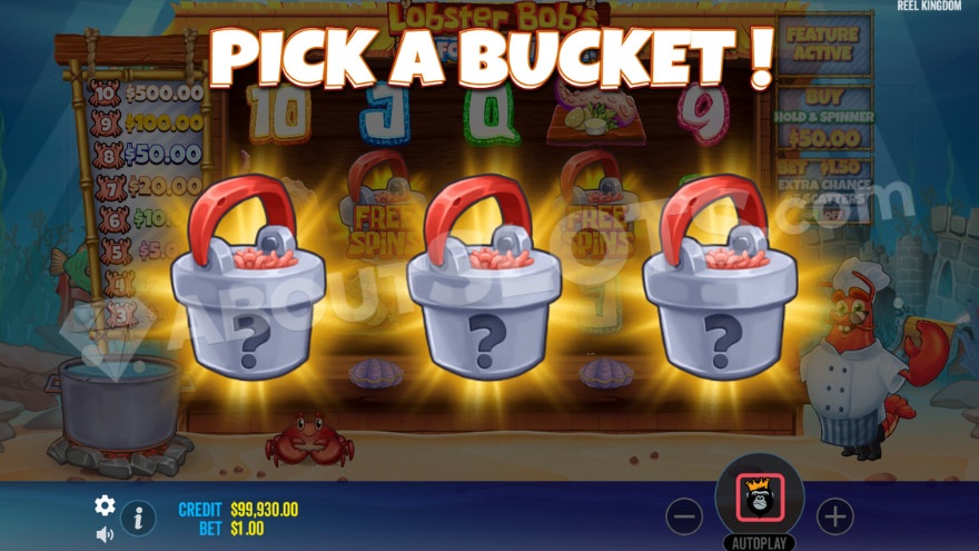 slot Lobster Bob’s Sea Food and Win It - Scegli un secchio - Giri gratis