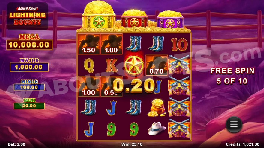 slot Action Cash Lightning Bounty - Giri Gratuiti con Moneta Verde