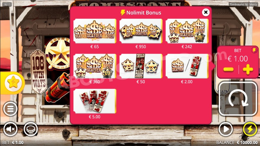 slot Tombstone No Mercy - Acquisto Funzione
