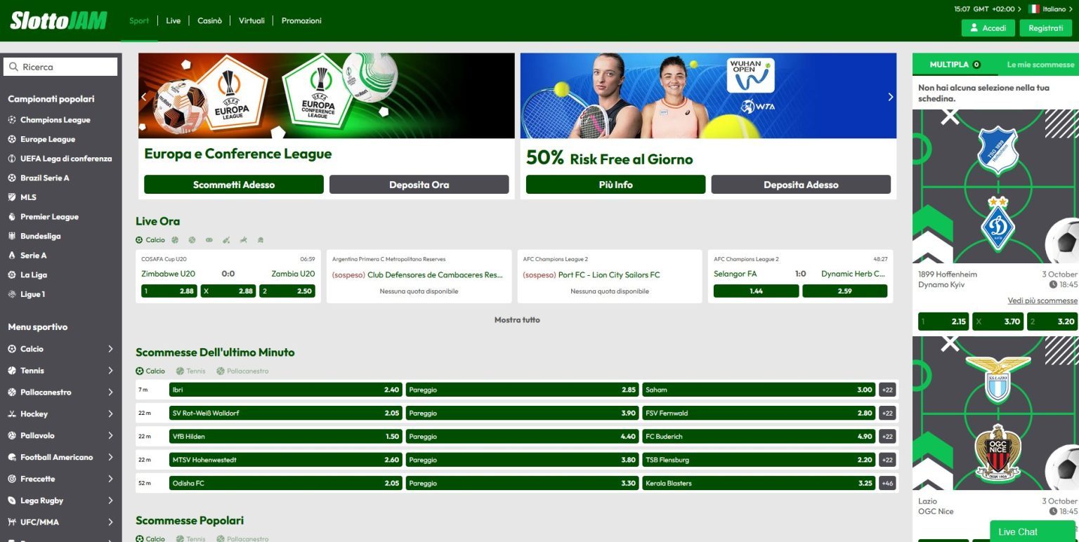 slottojam scommesse sportive