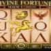 Screenshot della slot Divine Fortune di NetEnt con simboli mitologici e jackpot, su sfondo greco, logo Betmartini in basso e logo Alllsportngbets in alto