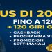 Grafica promozionale di 20Bet con bonus fino a 120 euro e 120 giri gratis