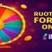 Grande ruota della fortuna colorata con luci e monete dorate su sfondo viola, logo Winnita