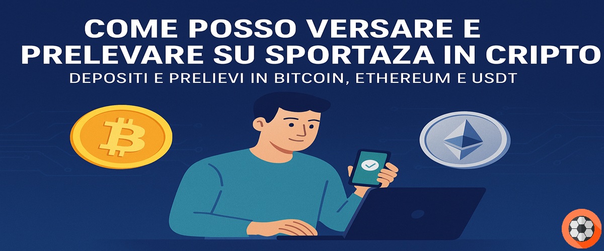 Sportaza Casinò depositi e prelievi con Bitcoin, Ethereum e USDT
