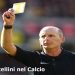 Arbitro mostra cartellino in una scena dinamica da stadio