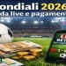 Smartphone con schermata di live betting e stadio sullo sfondo per guida ai Mondiali 2026