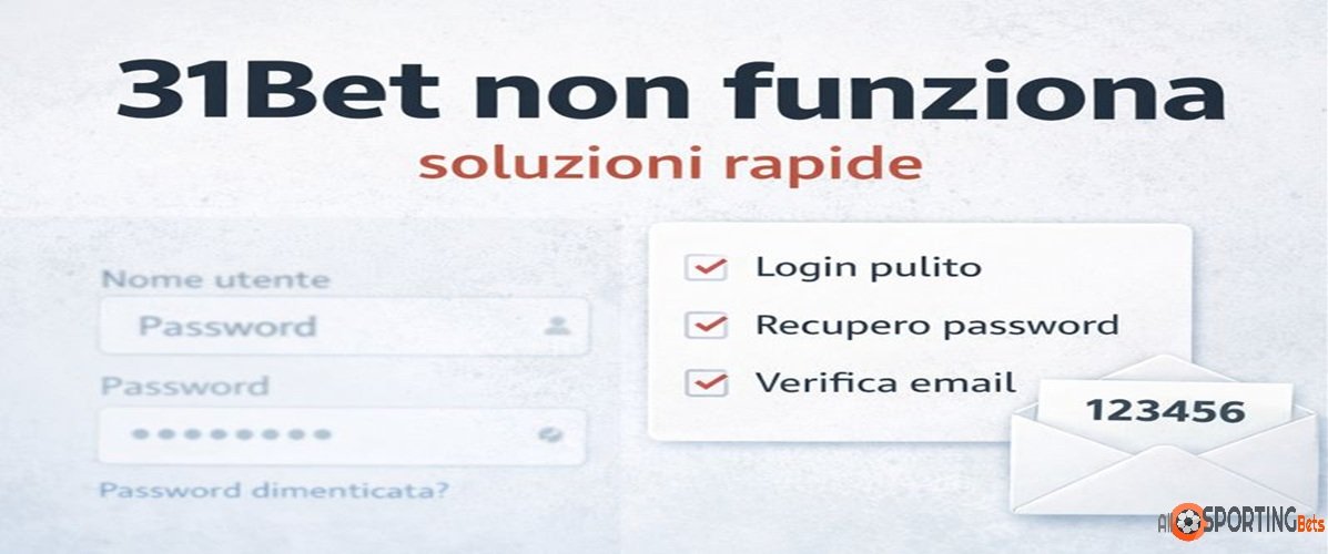 31Bet non funziona: soluzioni rapide per 31Bet accesso, recupero password 31Bet e 31Bet verifica email