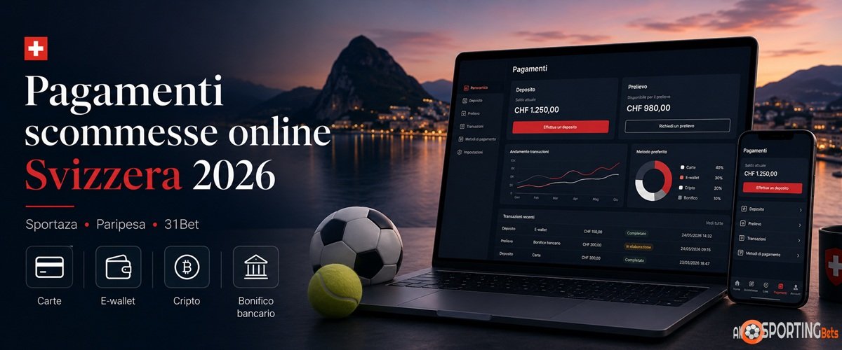 Pagamenti scommesse online Svizzera con CHF, TWINT, carte e prelievi
