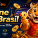 Imagem editorial sobre Fortune Tiger Brasil com tigre cartoon, 22Bet, Jogo do Tigre, cassino online, moedas douradas e logo Allsportingbets
