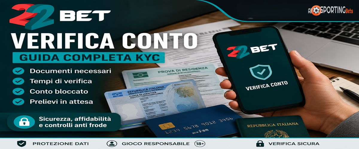 22Bet verifica conto con documenti KYC, prova di residenza, carta d’identità e smartphone
