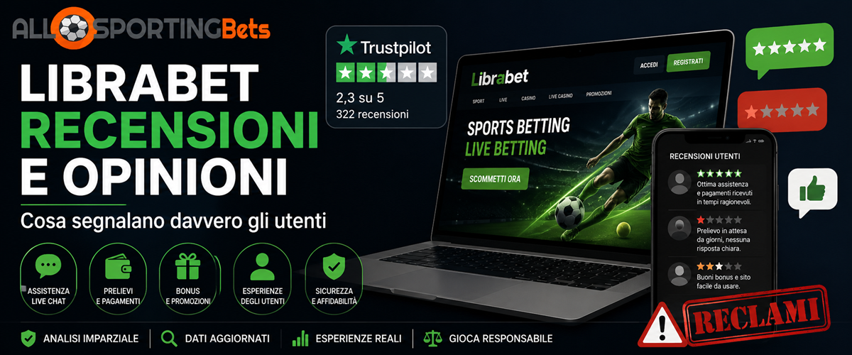 Librabet recensioni e opinioni su Trustpilot, prelievi, bonus e reclami