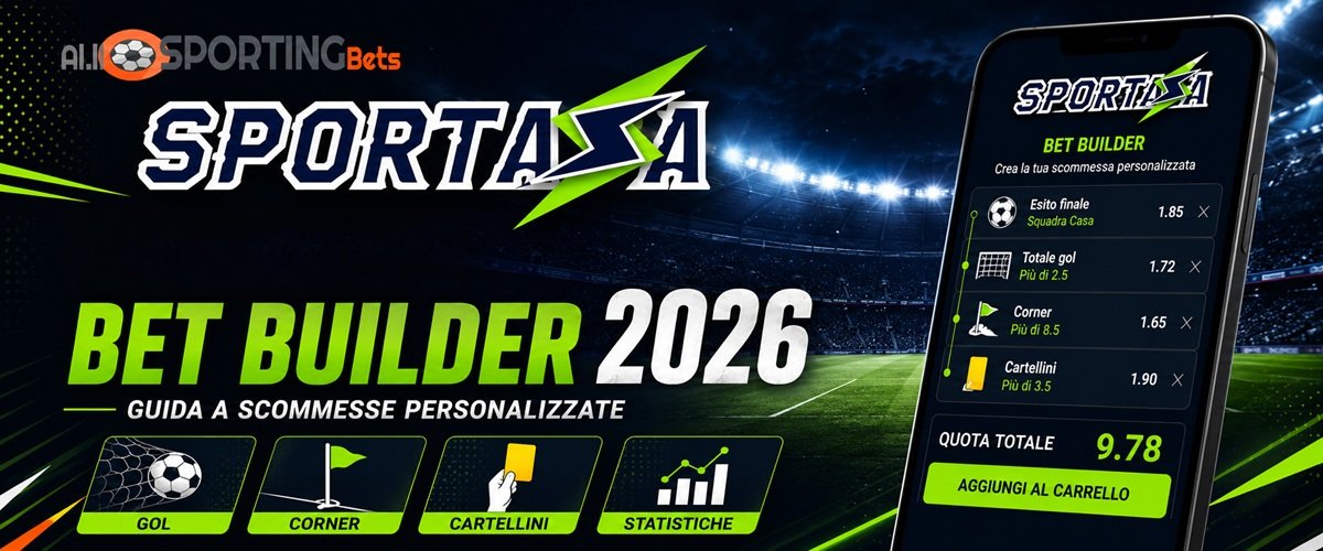 Sportaza Bet Builder 2026 per creare scommesse personalizzate con gol, corner e cartellini