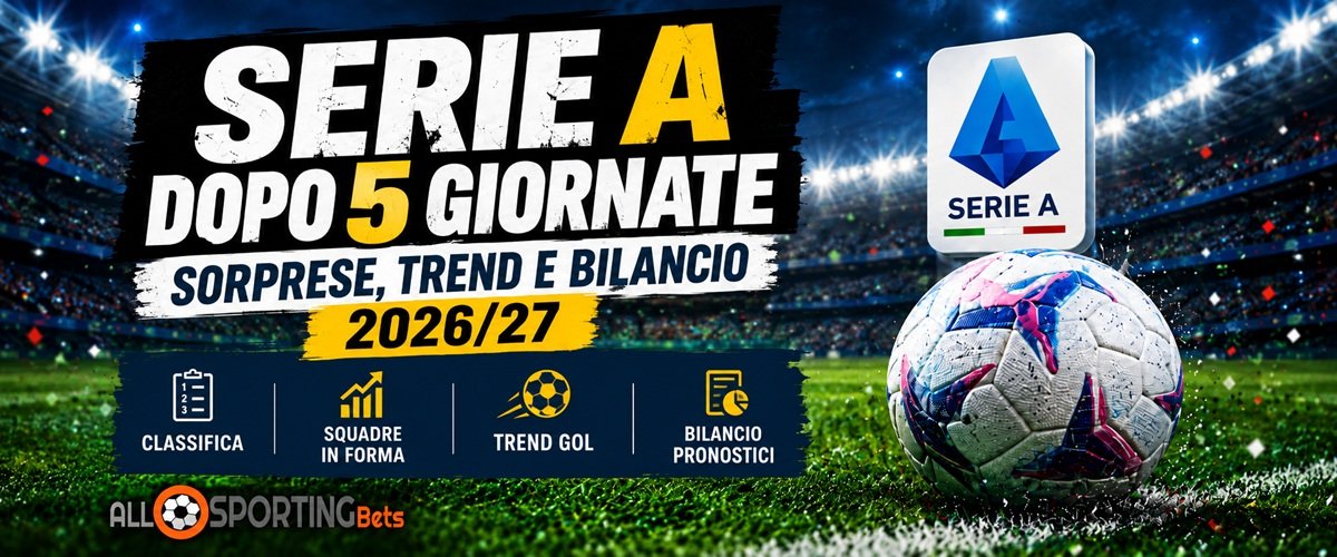Serie A 2026/27 dopo 5 giornate con sorprese, trend e bilancio pronostici