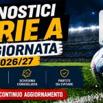 Pronostici Serie A 10ª giornata 2026/27 con grafica dello stadio, logo Serie A e scritta articolo in continuo aggiornamento