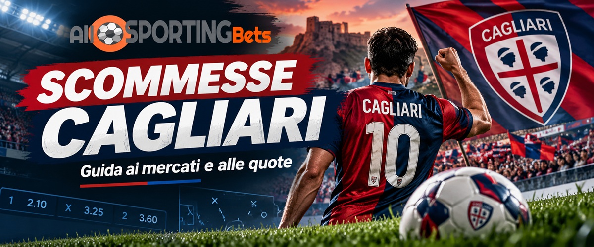 Scommesse Cagliari, guida ai mercati e alle quote calcistiche con logo AllSportingBets